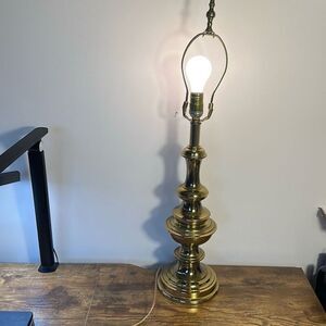 Vintage 90s Leviton Heavy Brass Table Lamp 29”